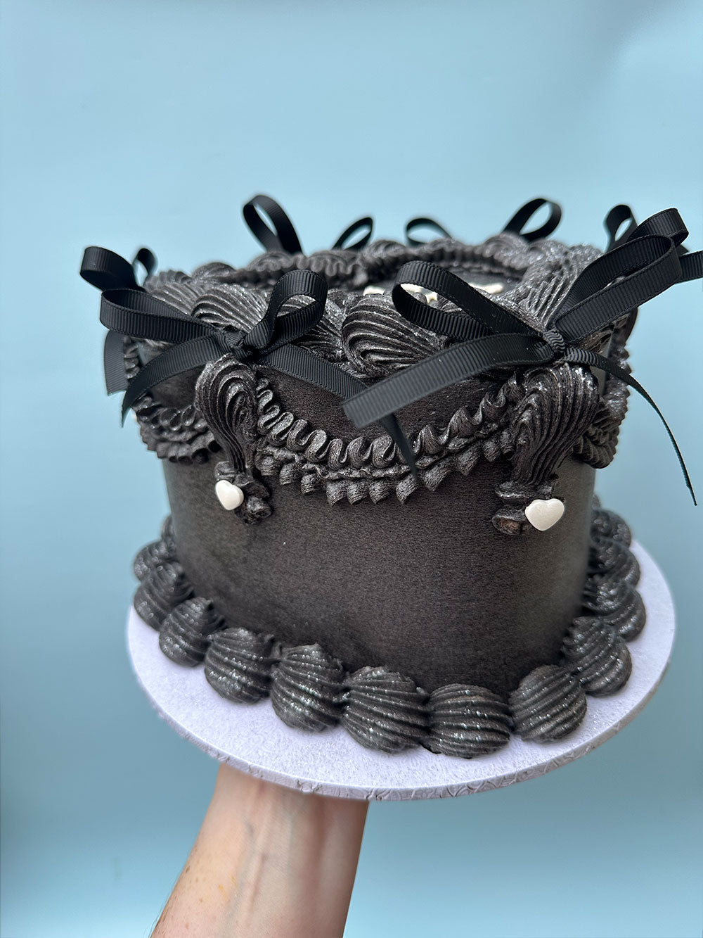 Black Vintage Heart Cake