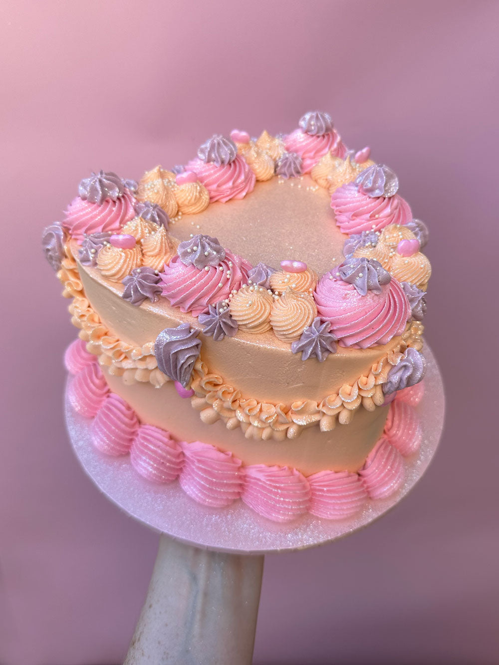 Swirl Vintage Heart Cake