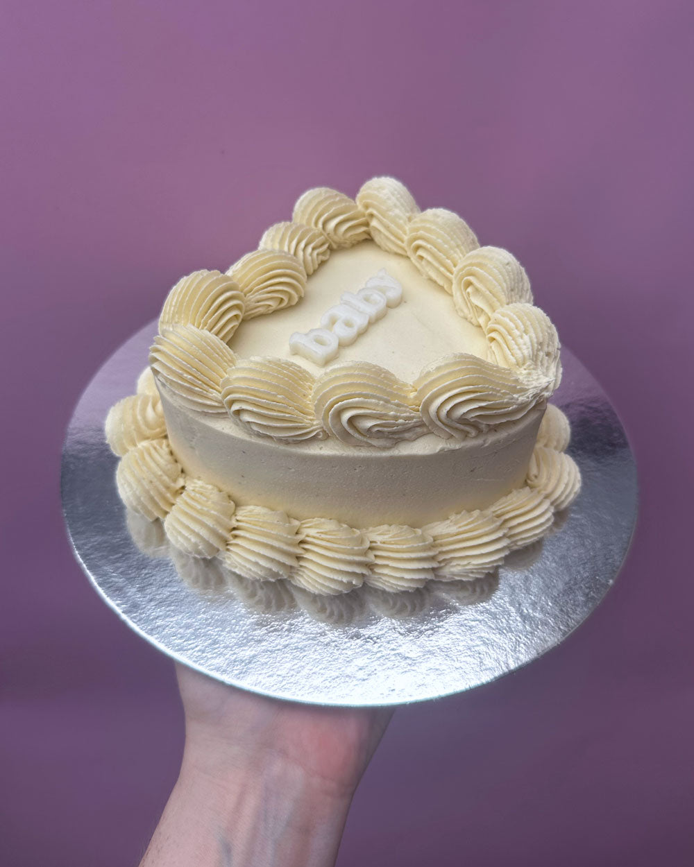 Mini Vintage Heart Cake - Bridal Ivory