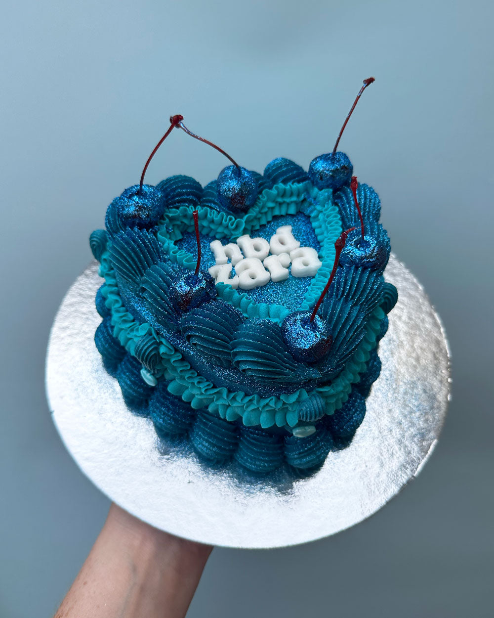 Mini Glitter Vintage Heart Cake
