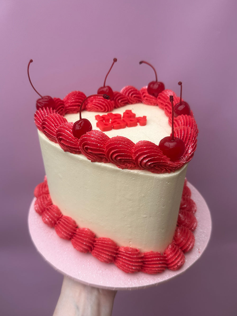 Simple Vintage Heart Cake