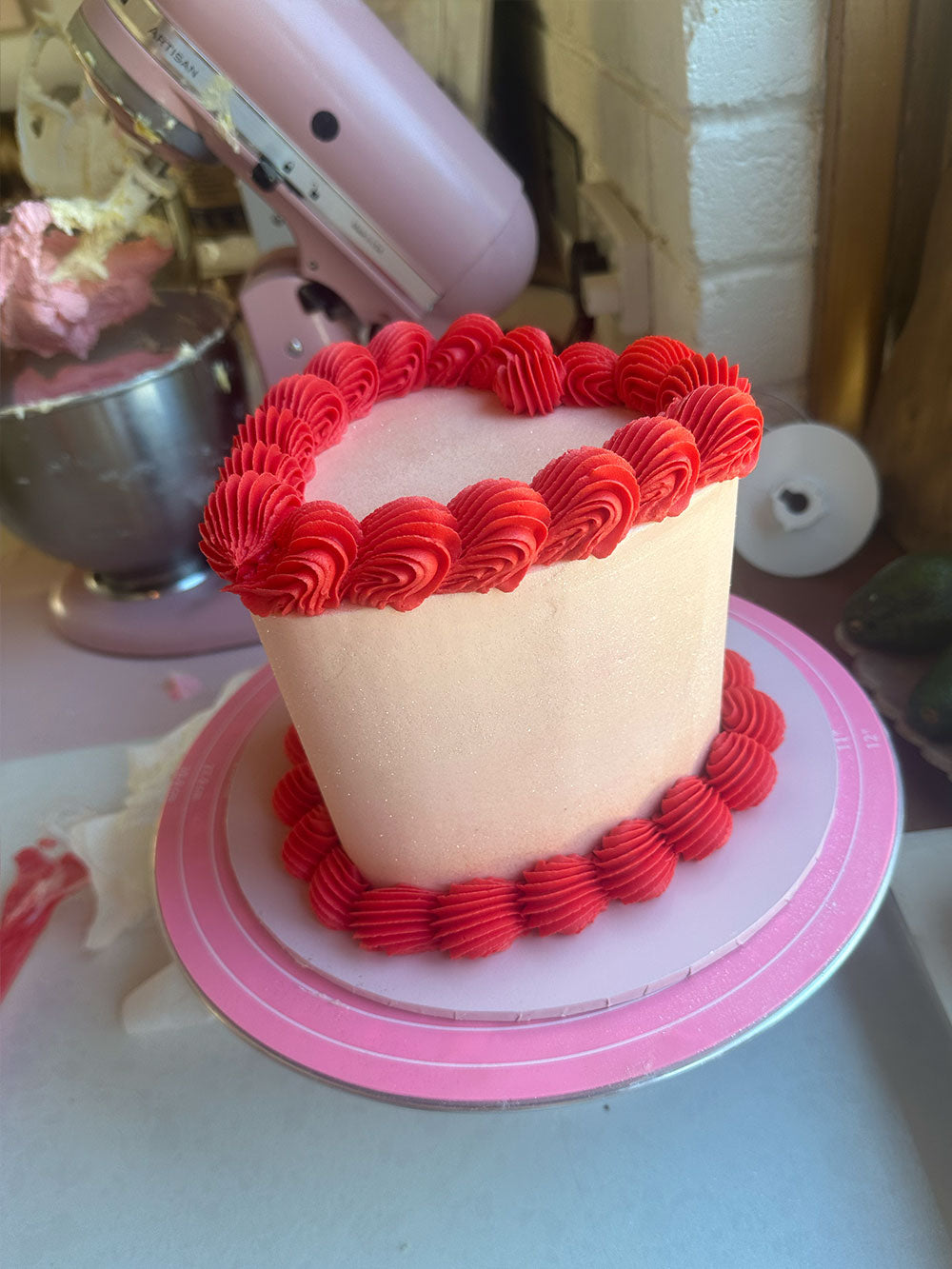 Simple Vintage Heart Cake