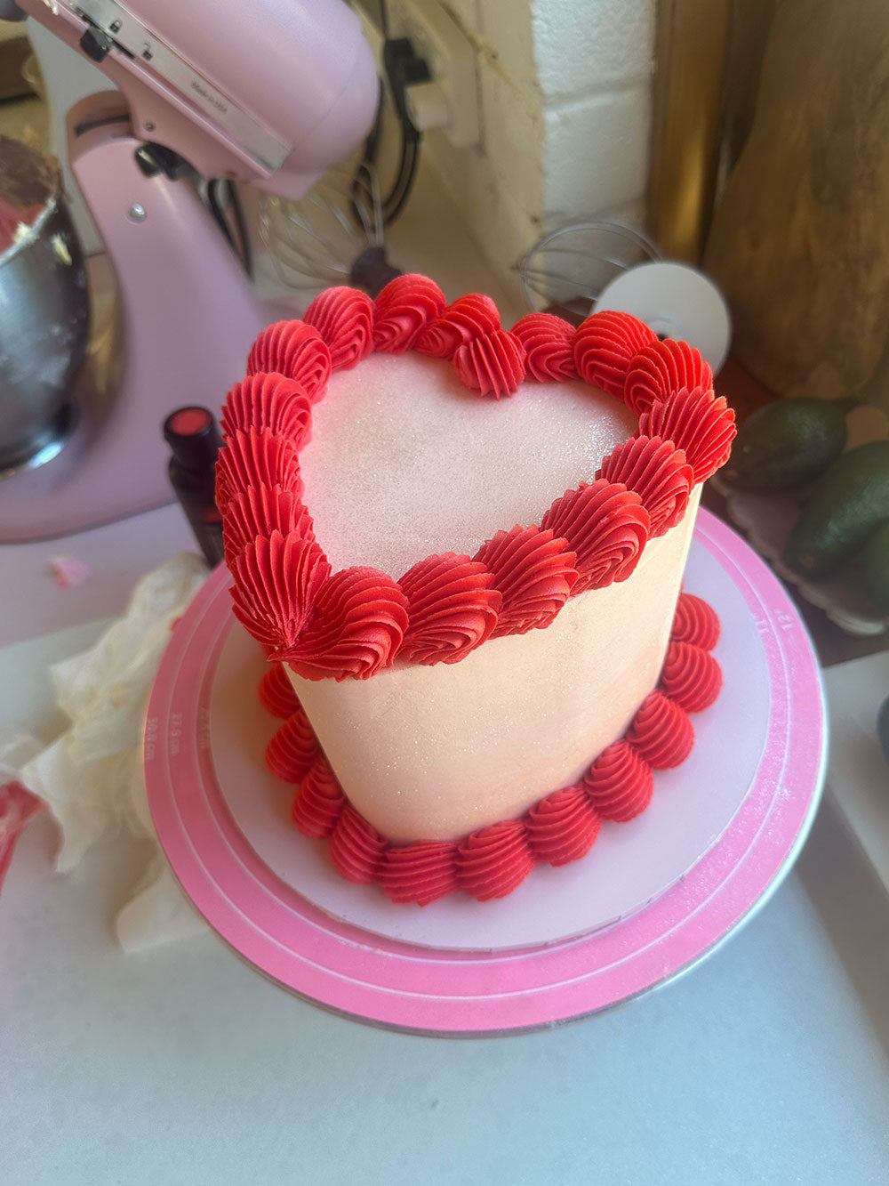 Simple Vintage Heart Cake
