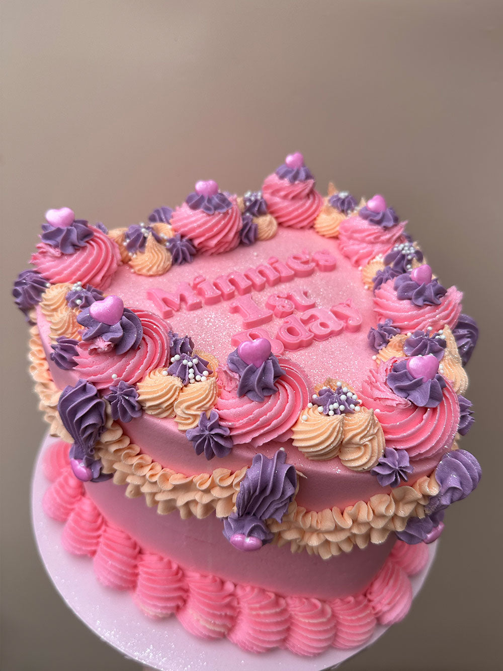 Swirl Vintage Heart Cake