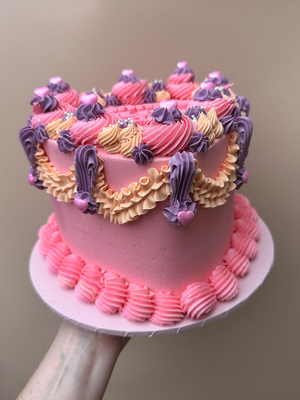 Swirl Vintage Heart Cake
