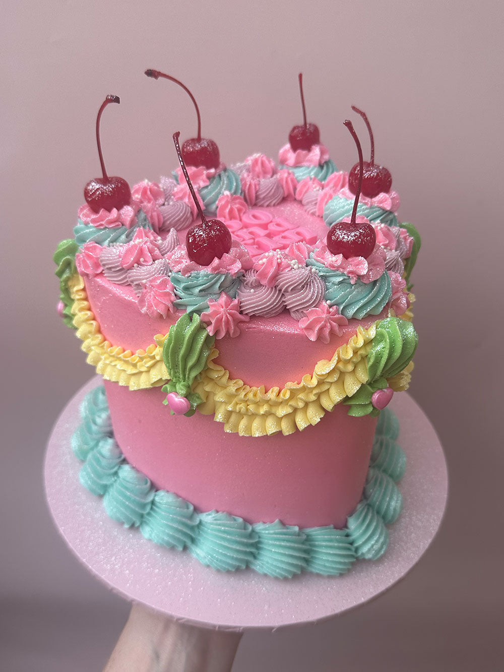 Swirl Vintage Heart Cake