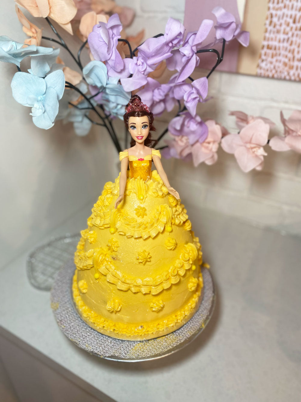 Barbie Cake With Colorful Flowers - Cake O Clock - Best Customize Designer  Cakes Lahore