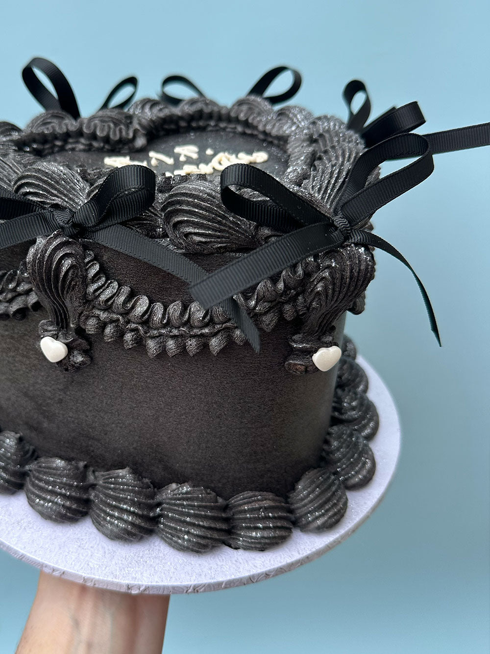 Black Vintage Heart Cake