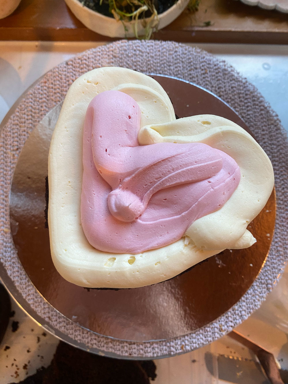 Mini Vintage Heart Cake - Gender Reveal